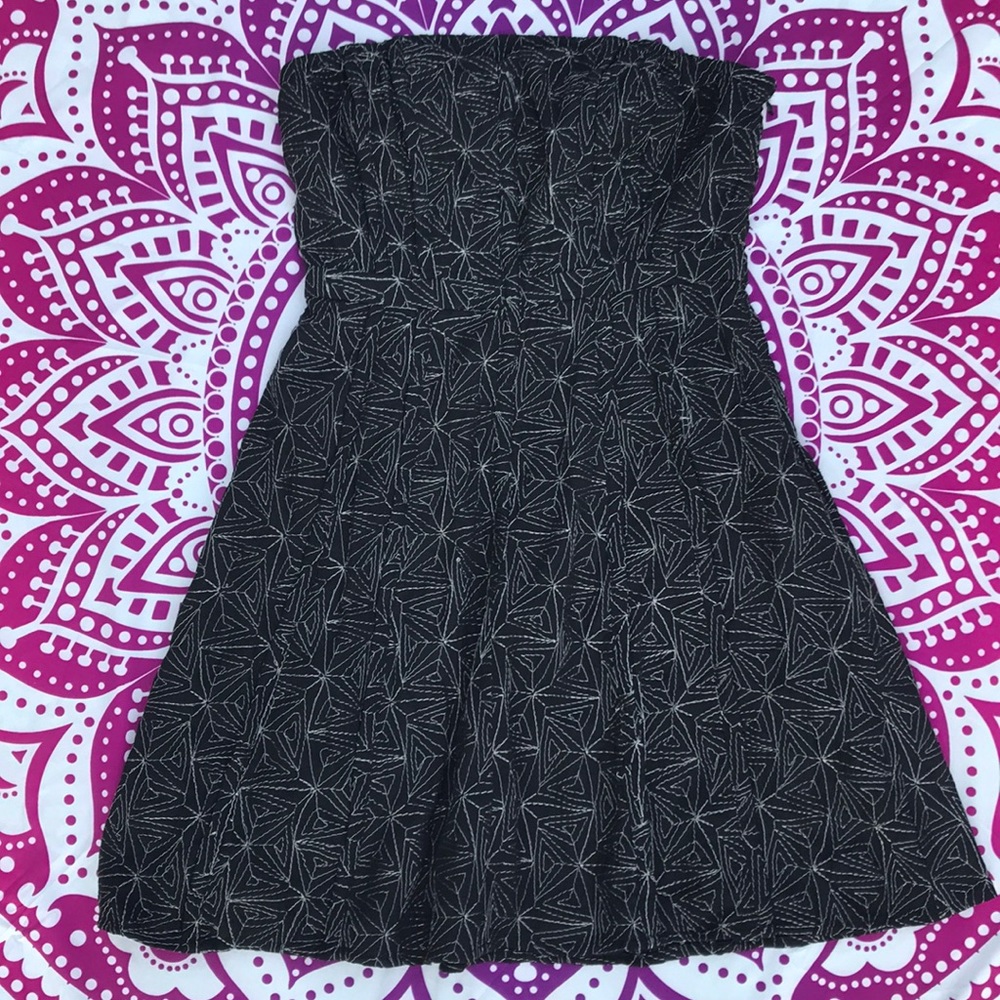 Strapless Metallic Sparkle & Fade Dress